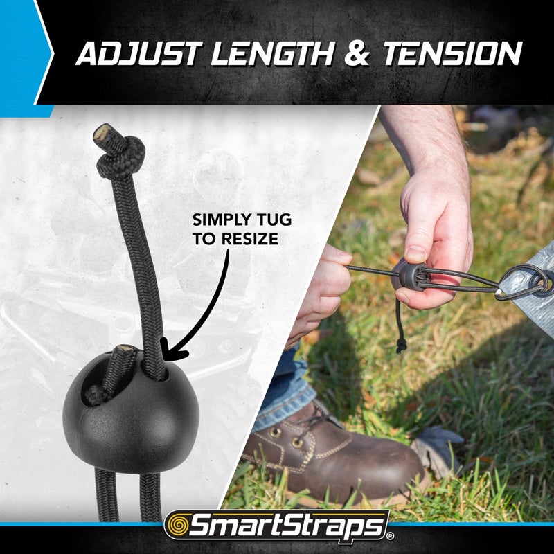 SmartStraps Adjustable Toggle Ball Bungee Cord, Adjust Tension And Length From 2-12â€ â€“ Great To Keep In Your Car, Boat And Workshop (pack of 8) - Image 3